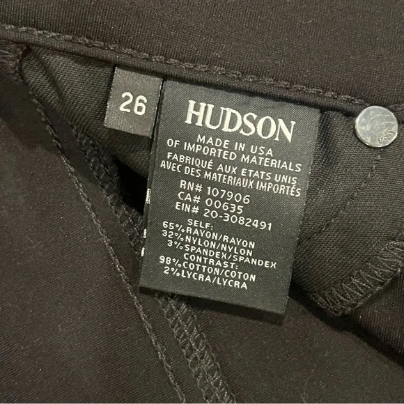 NEW $235 Hudson Jeans Amory Super Skinny Black Velvet Tuxedo Stripe Revolve